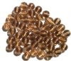 25 8mm Transparent Smoke Topaz Round Glass Beads